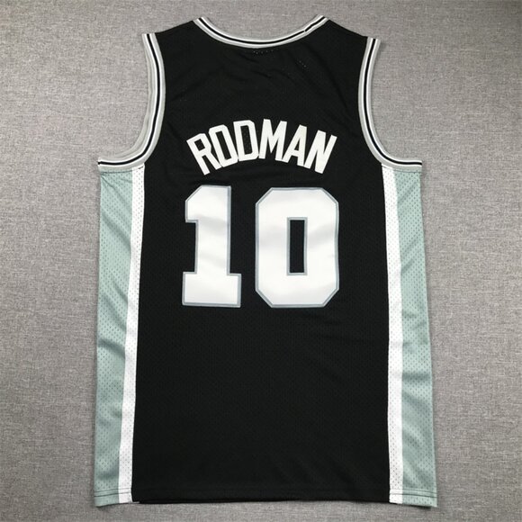Mens Dennis Rodman Stitched Black Jersey